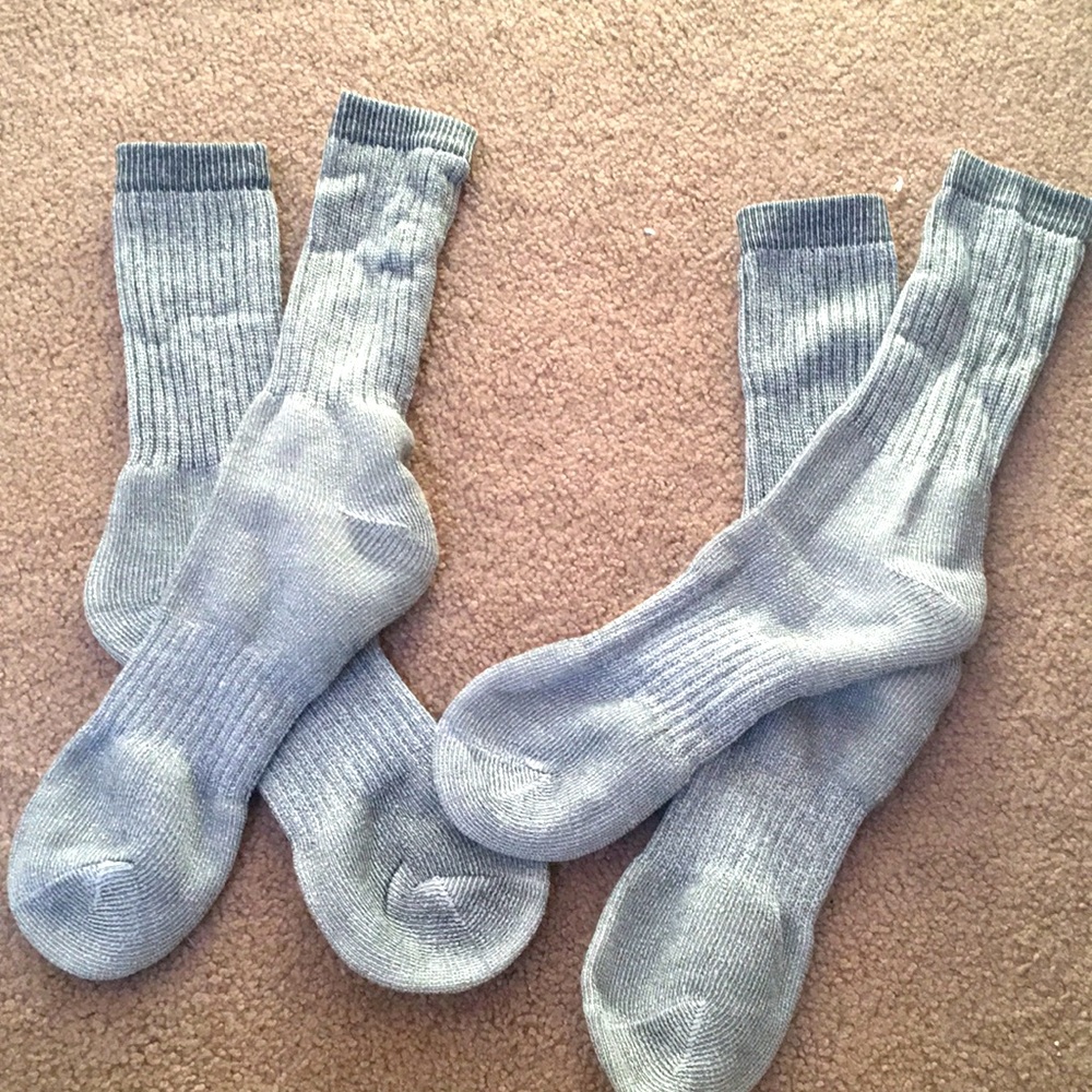 Mens Gray Warm Winter Socks Tall To Calf